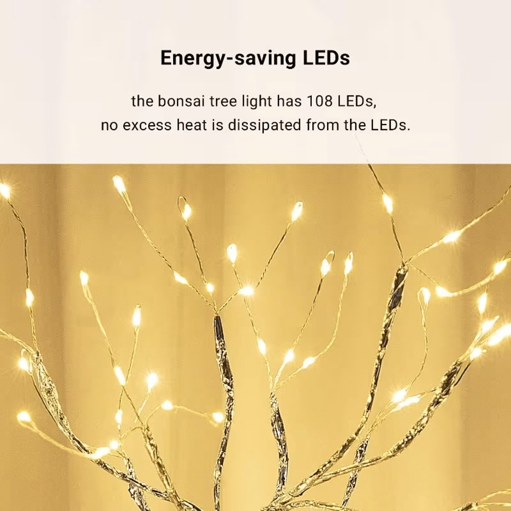 Decorative touch lamp with flexible branches