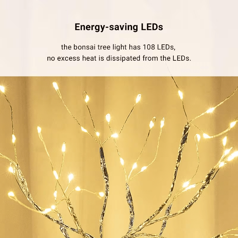 Decorative touch lamp with flexible branches