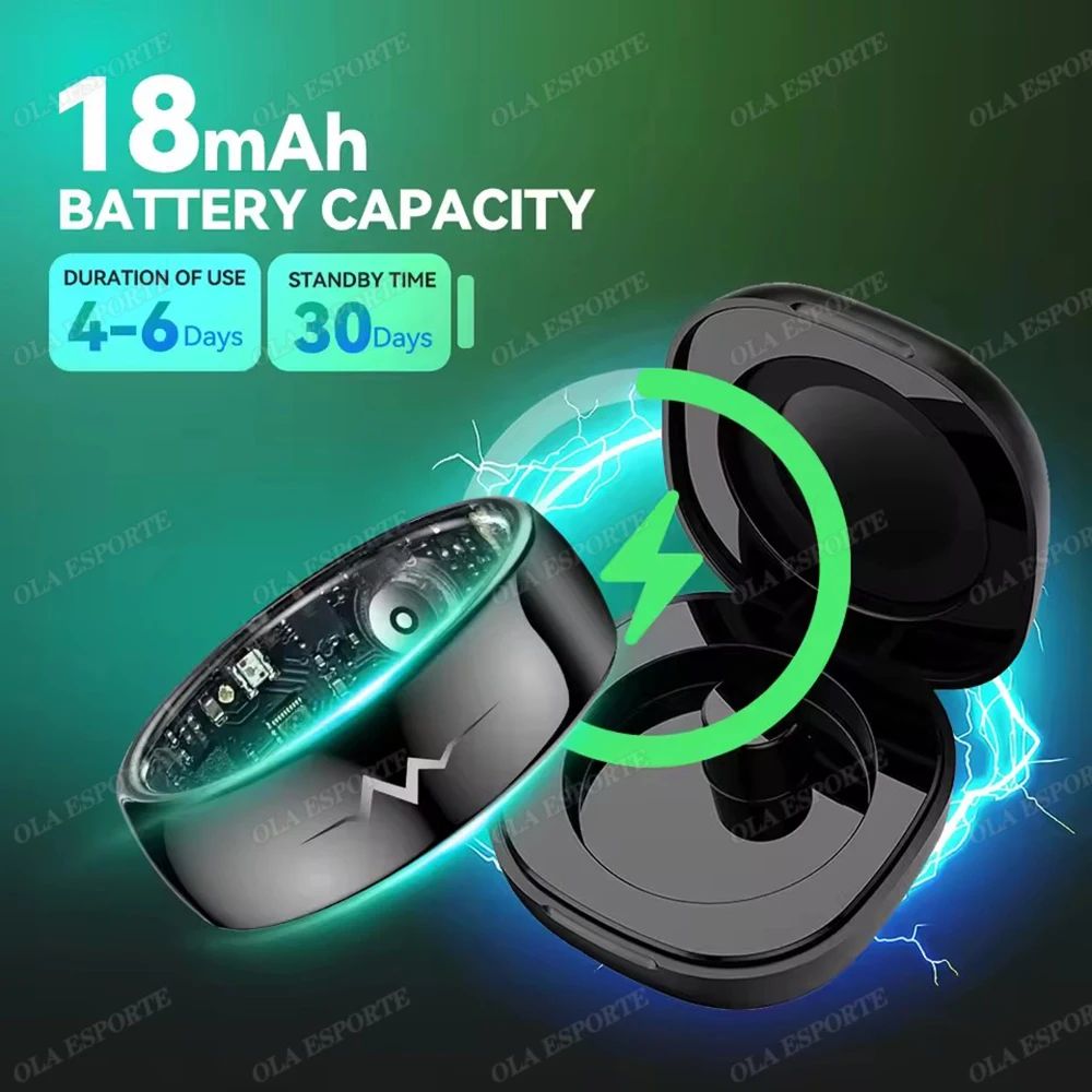 Smart Health Monitoring Ring Heart Rate SpO2 Blood Pressure Temperature Sleep Tracker 2