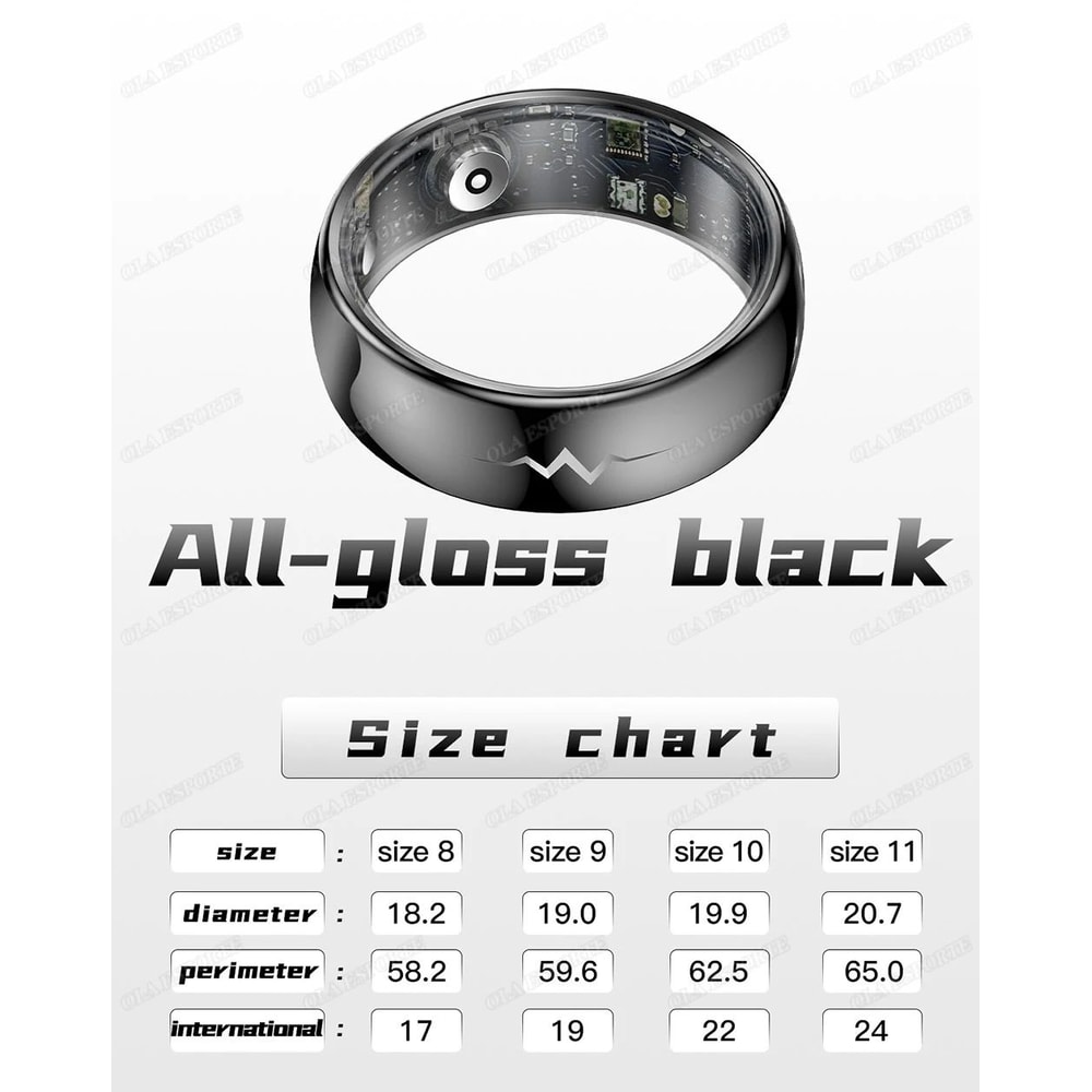 Smart Health Monitoring Ring Heart Rate SpO2 Blood Pressure Temperature Sleep Tracker 1