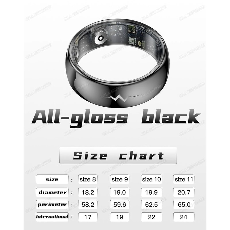 Smart Health Monitoring Ring Heart Rate SpO2 Blood Pressure Temperature Sleep Tracker 1