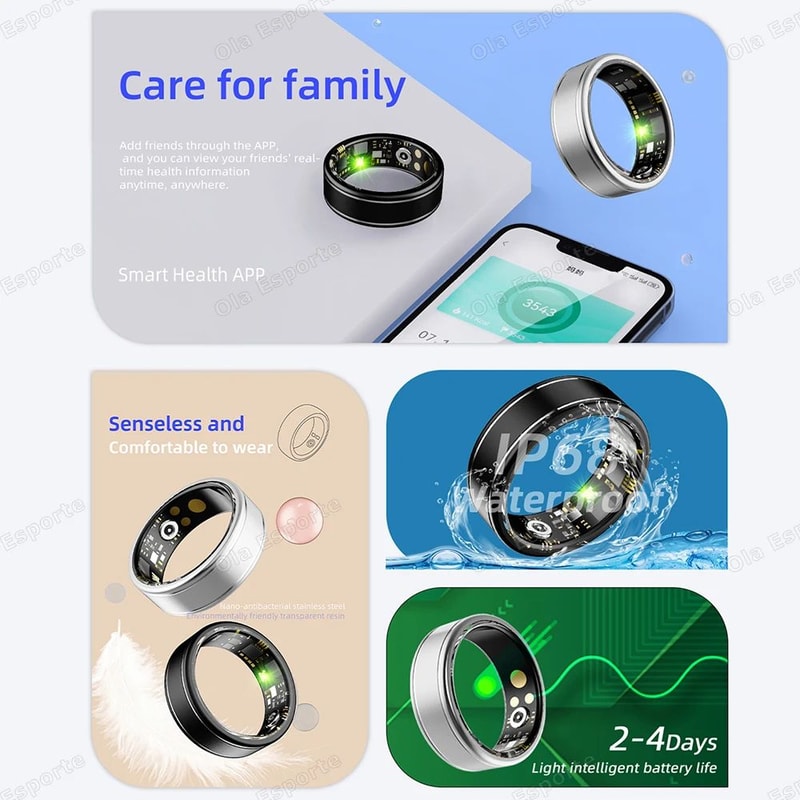 Smart Fitness Health Ring Heart Rate SpO2 Sleep Sport Tracker 1