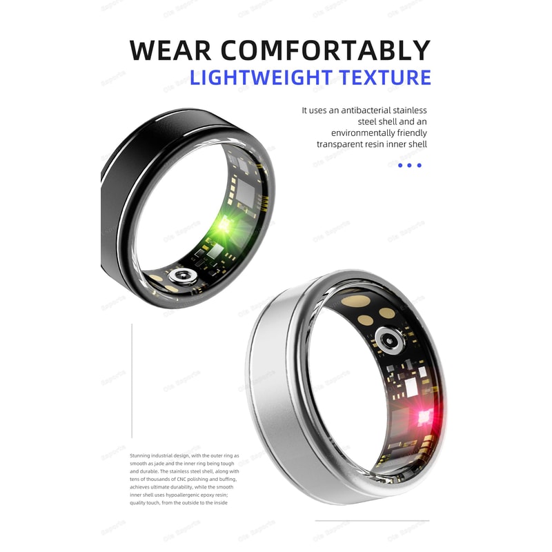 Smart Fitness Health Ring Heart Rate SpO2 Sleep Sport Tracker 9