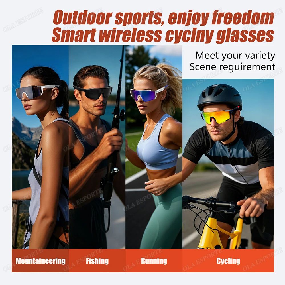 Outdoor Bluetooth Audio Smart Glasses UV Protection Sports Sunglasses 4