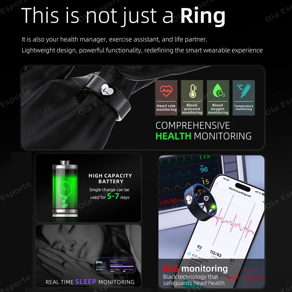 R30 Smart Health Ring ECG Heart Rate Blood Pressure Sleep Tracker 1