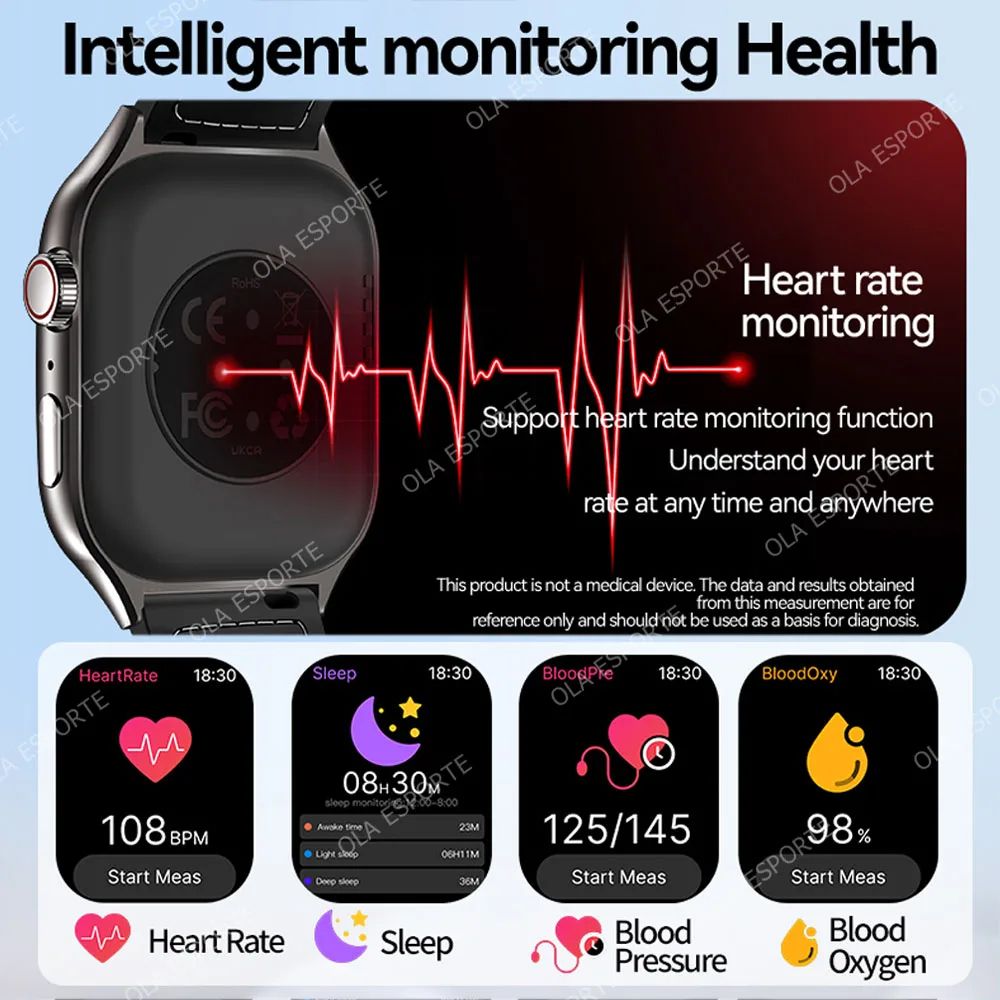 AMOLED Bluetooth Smart Watch With Calling Health Sports Tracking 3