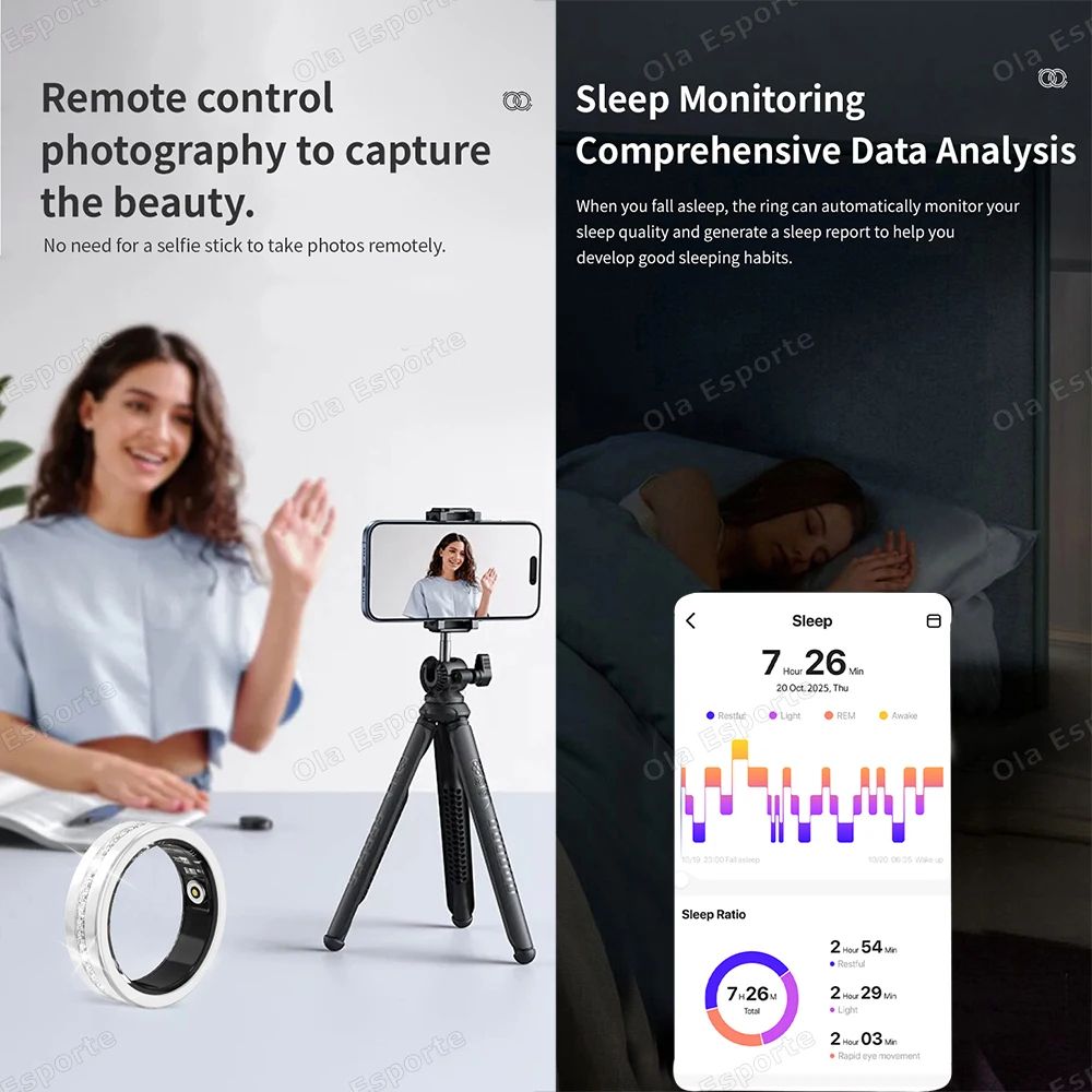 Fashion Smart Fitness Ring Heart Rate Pedometer Health Tracker 3