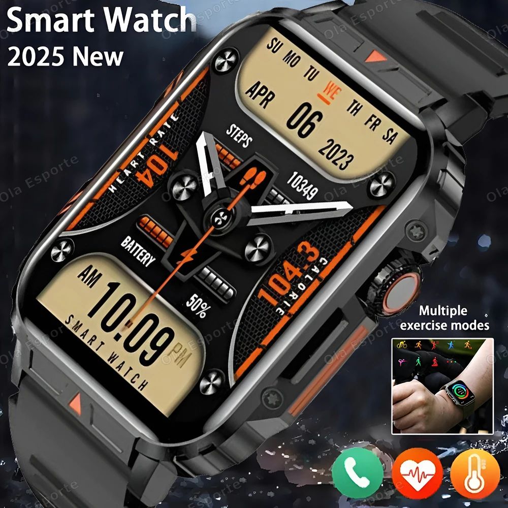 Outdoor Military Bluetooth Smart Watch Heart Rate SpO2 Fitness Tracker 0