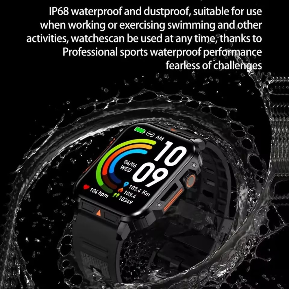 Outdoor Military Bluetooth Smart Watch Heart Rate SpO2 Fitness Tracker 4