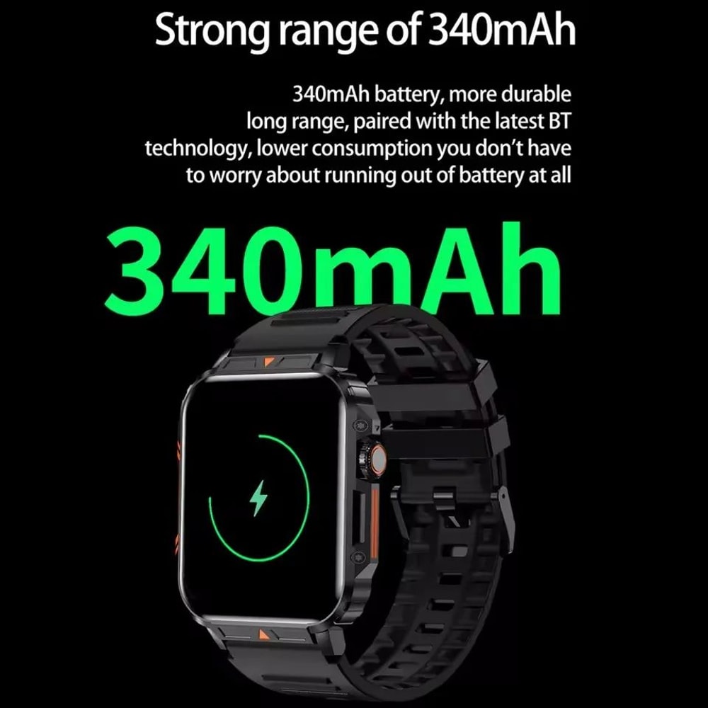 Outdoor Military Bluetooth Smart Watch Heart Rate SpO2 Fitness Tracker 5