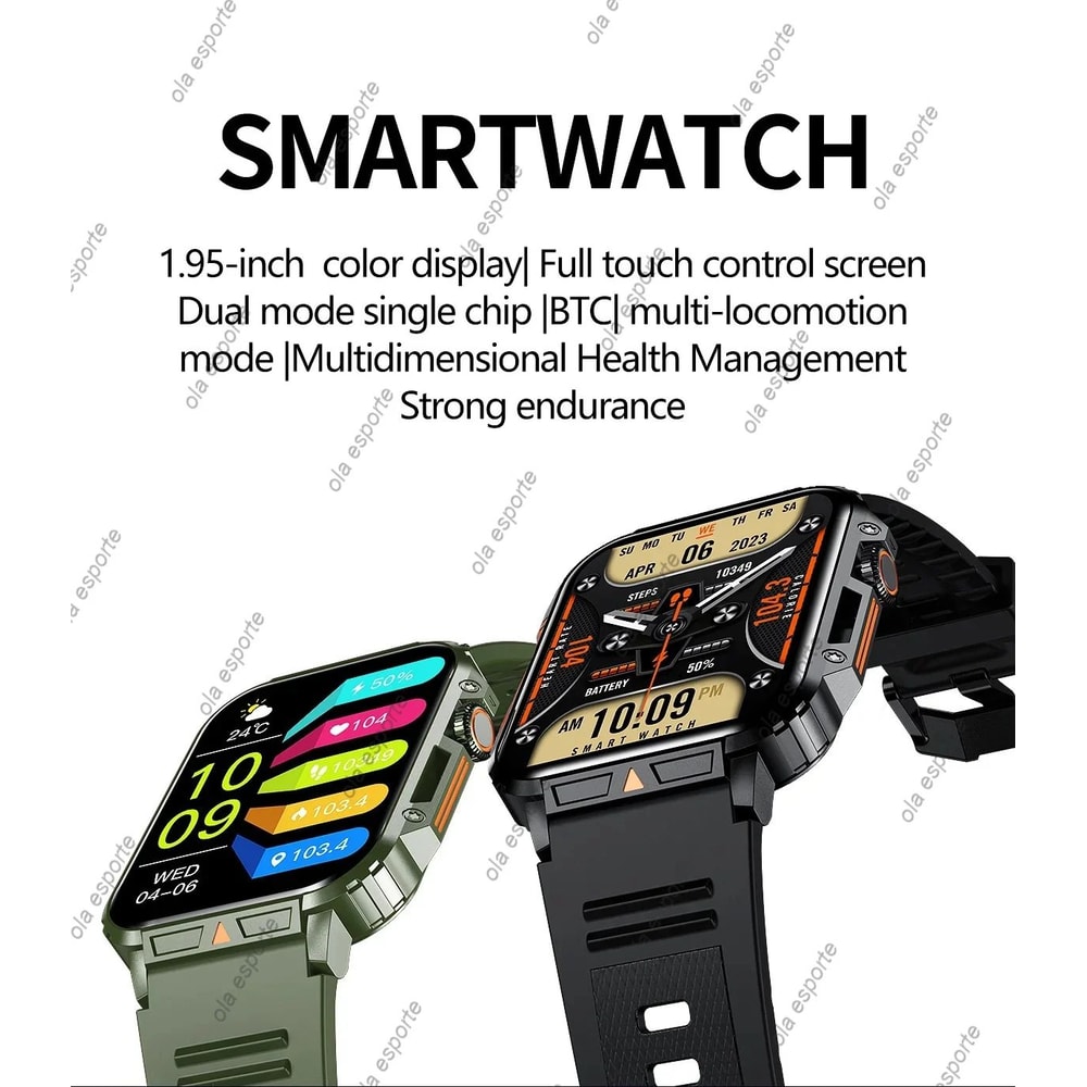 Outdoor Military Bluetooth Smart Watch Heart Rate SpO2 Fitness Tracker 6