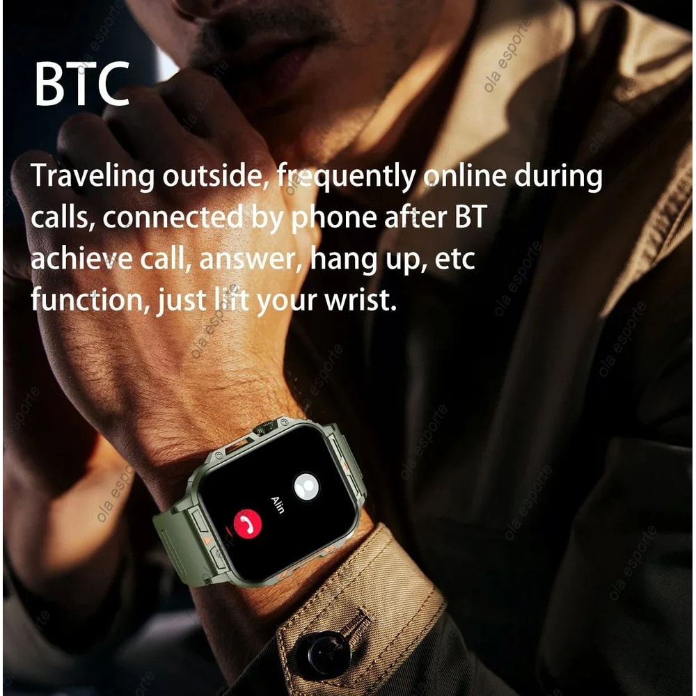 Outdoor Military Bluetooth Smart Watch Heart Rate SpO2 Fitness Tracker 9