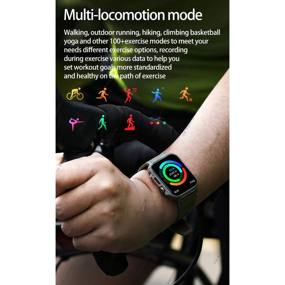 Outdoor Military Bluetooth Smart Watch Heart Rate SpO2 Fitness Tracker 11