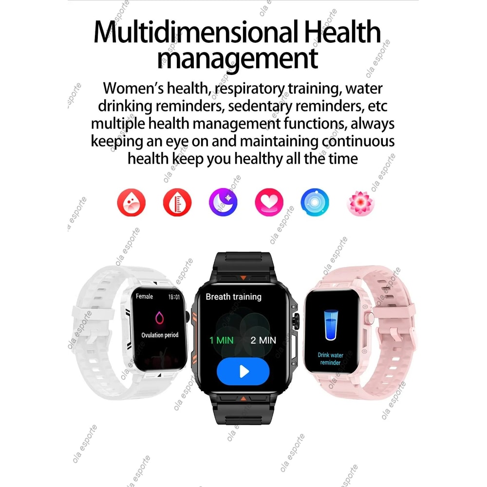 Outdoor Military Bluetooth Smart Watch Heart Rate SpO2 Fitness Tracker 13