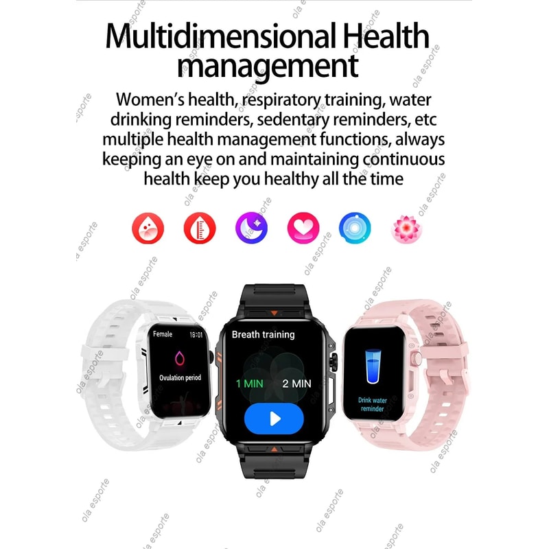 Outdoor Military Bluetooth Smart Watch Heart Rate SpO2 Fitness Tracker 13