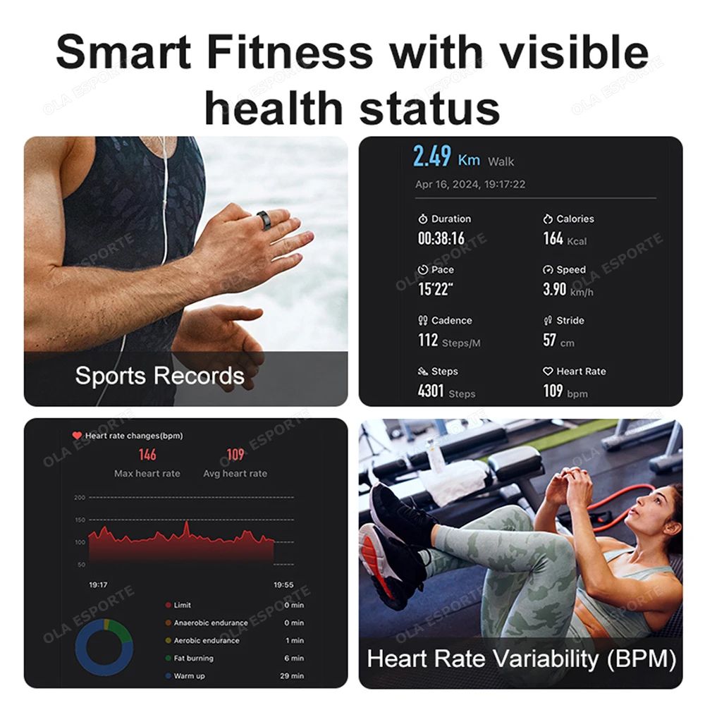 R09 Smart Health Fitness Ring Heart Rate SpO2 Sleep Tracker 1