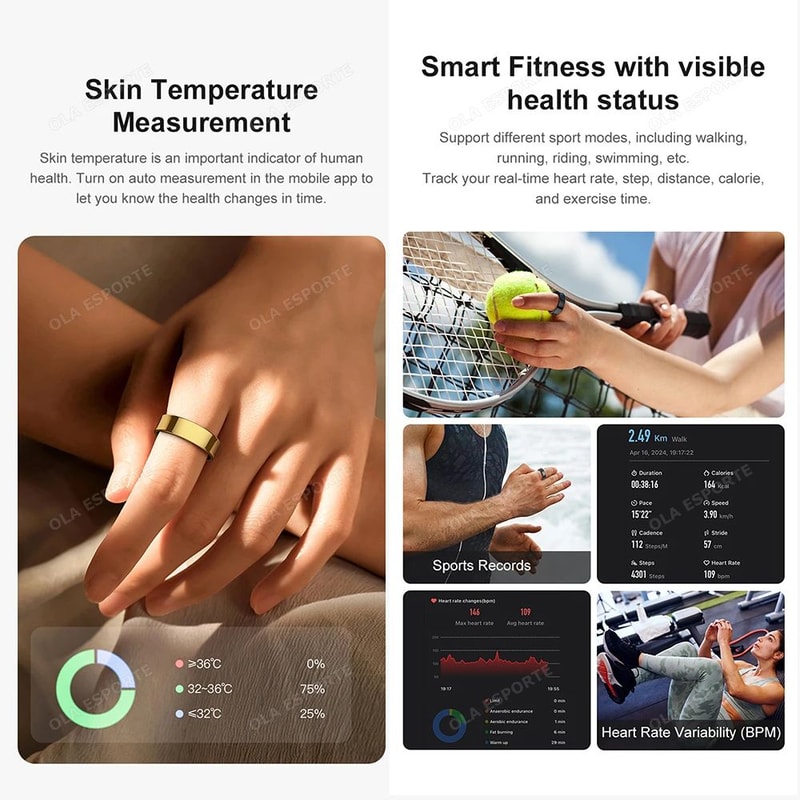 R09 Smart Health Fitness Ring Heart Rate SpO2 Sleep Tracker 2