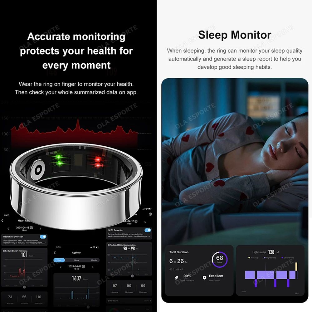 R09 Smart Health Fitness Ring Heart Rate SpO2 Sleep Tracker 4