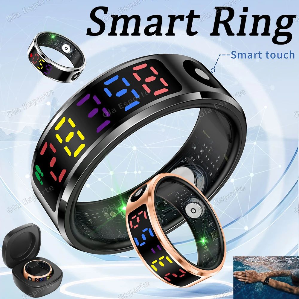 R12 Smart Health Ring With LED Display Heart Rate SpO2 Sleep Tracker 0