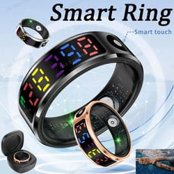 r12 smart health ring with led display heart rate spo2 sleep tracker