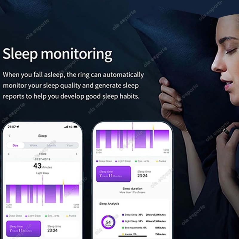 R12 Smart Health Ring With LED Display Heart Rate SpO2 Sleep Tracker 3