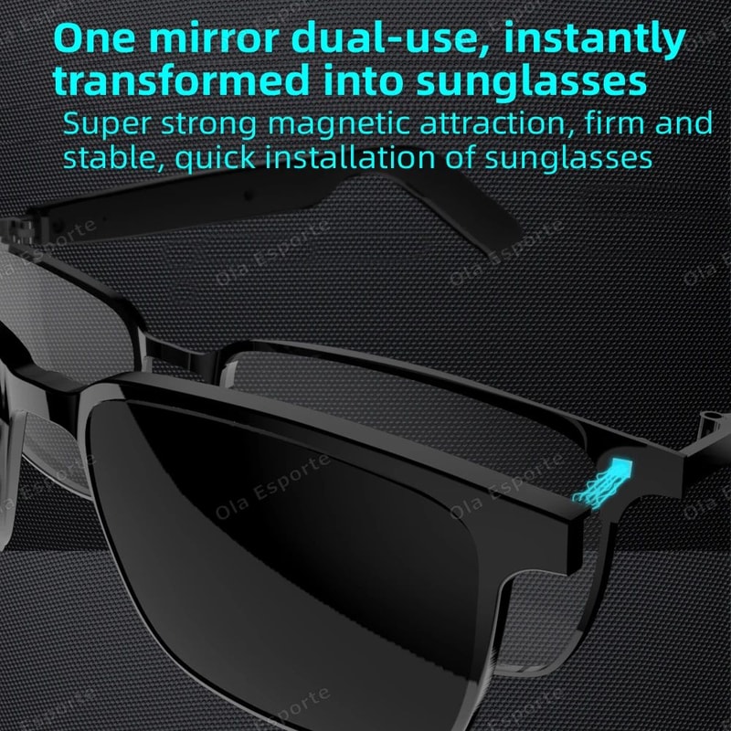 2 In 1 Magnetic Smart Glasses Bluetooth Audio UV Protection Sunglasses 2