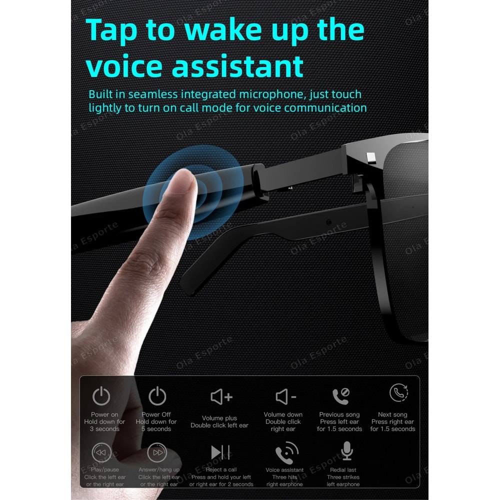 2 In 1 Magnetic Smart Glasses Bluetooth Audio UV Protection Sunglasses 8