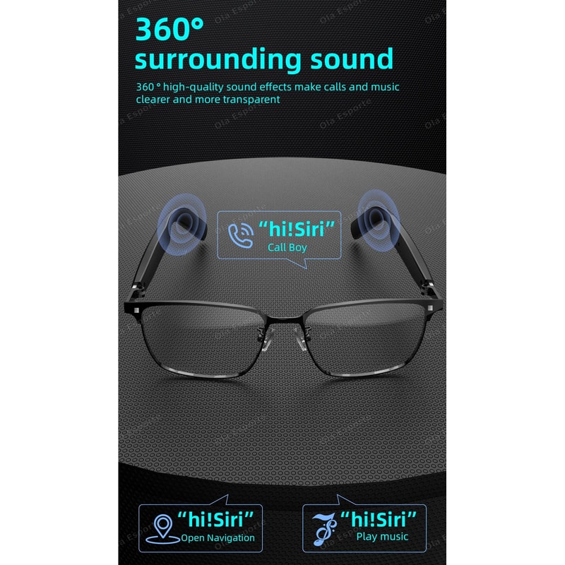 2 In 1 Magnetic Smart Glasses Bluetooth Audio UV Protection Sunglasses 10