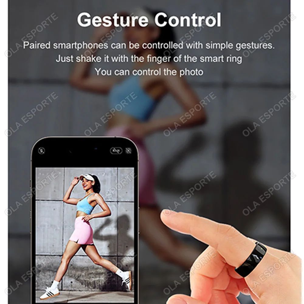 NFC Ceramic Smart Ring LED Gesture Control Health Sport Tracker 3