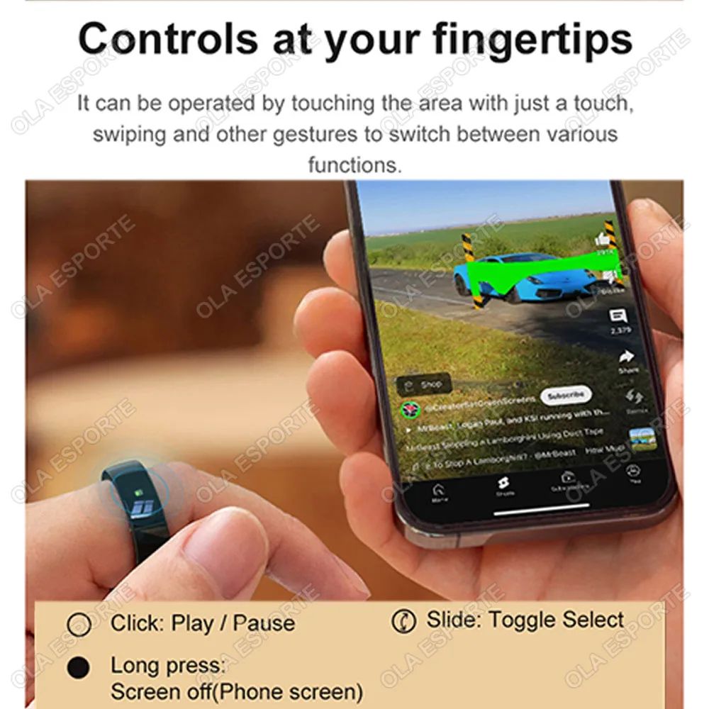 NFC Ceramic Smart Ring LED Gesture Control Health Sport Tracker 4