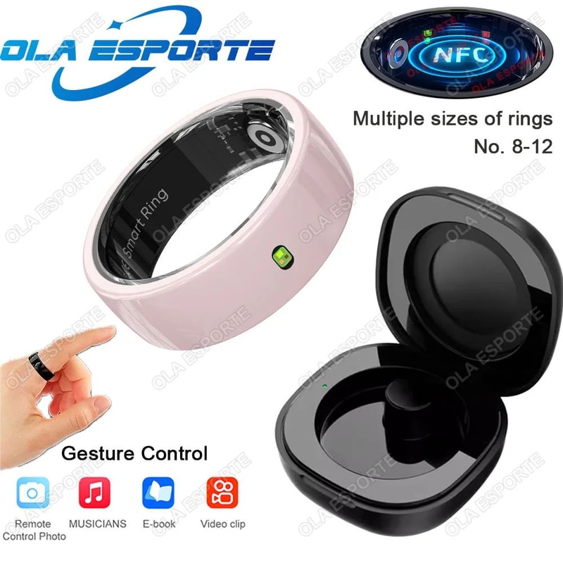 NFC Ceramic Smart Ring LED Gesture Control Health Sport Tracker 10