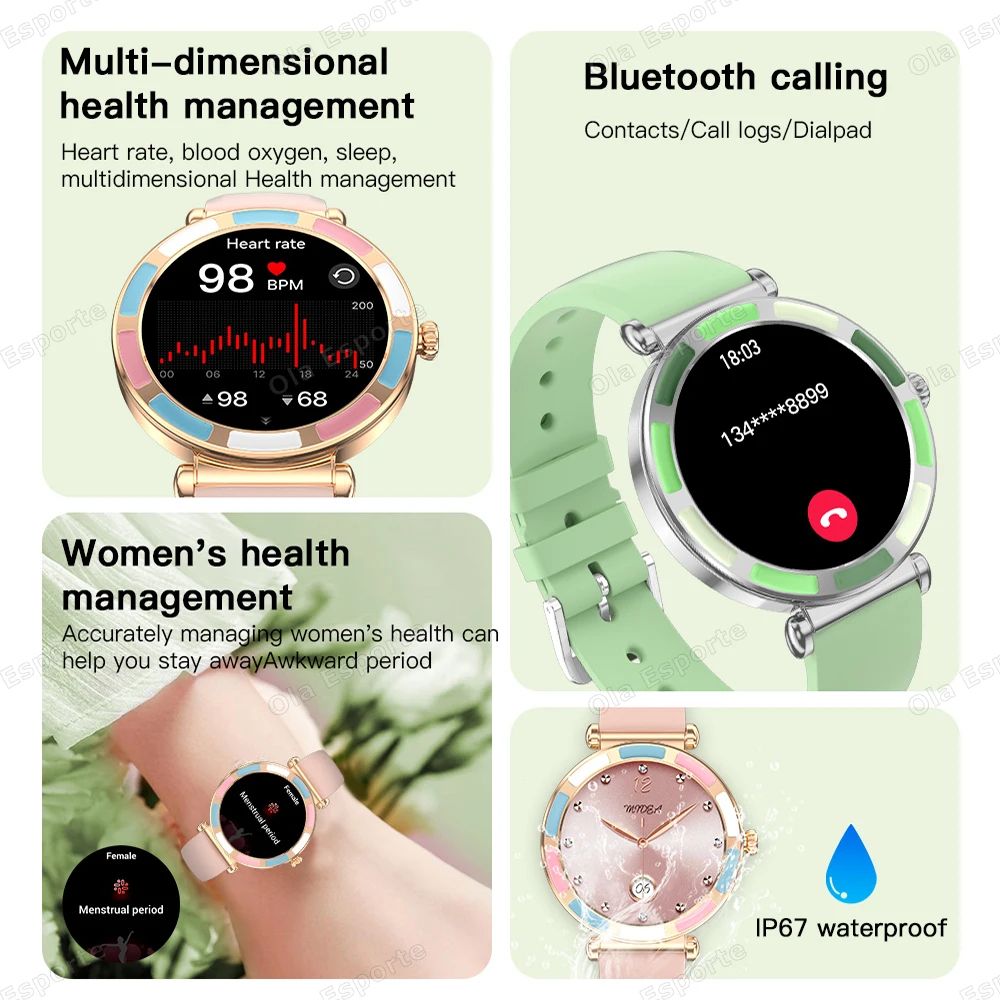 Women Bluetooth Calling Smart Watch Heart Rate Sports Fitness Tracker 1