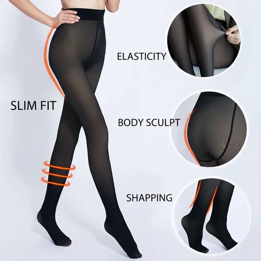 Winter Fleece Lined Polar Stockings Skin Effect Warm Leggings 3