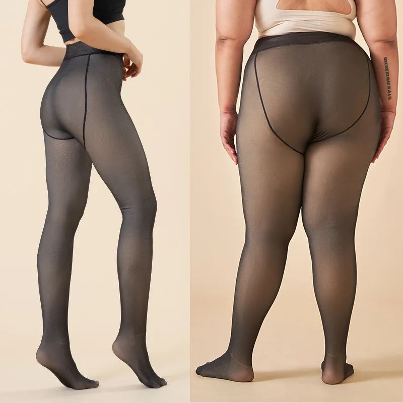 Thermal Translucent Winter Tights High Waist Warm Slim Leggings 2