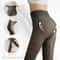 Heart Print Thermal Fleece Tights Skin Effect Winter Leggings 2