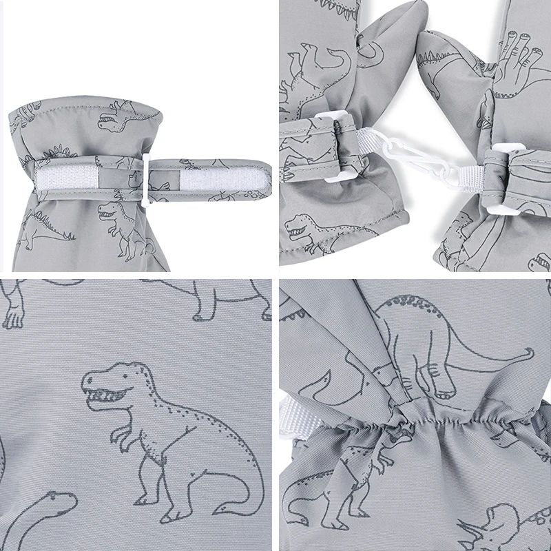 Kids Winter Ski Gloves Cartoon Warm Waterproof Outdoor Mittens 4