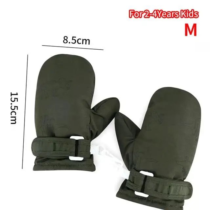 Kids Winter Ski Gloves Cartoon Warm Waterproof Outdoor Mittens 14