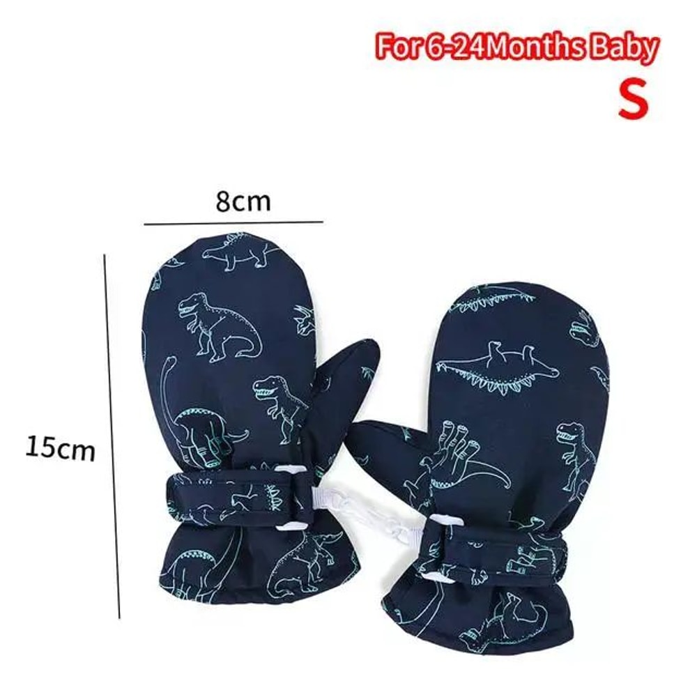Kids Winter Ski Gloves Cartoon Warm Waterproof Outdoor Mittens 15