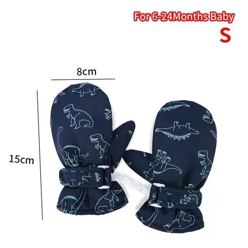 Kids Winter Ski Gloves Cartoon Warm Waterproof Outdoor Mittens 15