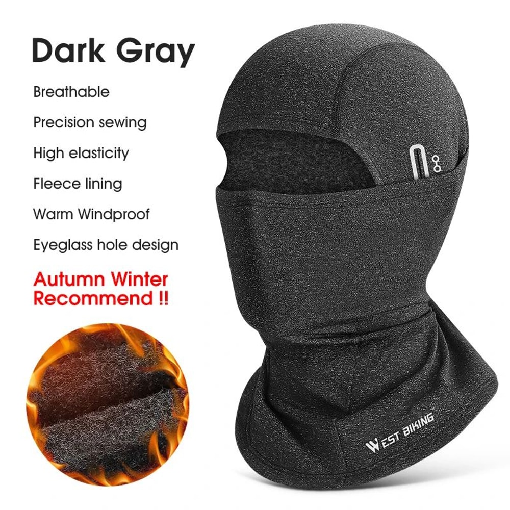 WEST BIKING Winter Fleece Balaclava Windproof Thermal Face Mask 18