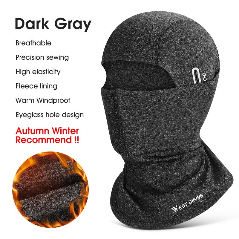 WEST BIKING Winter Fleece Balaclava Windproof Thermal Face Mask 18