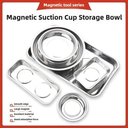 magnetic stainless steel parts bowl round or square tool tray
