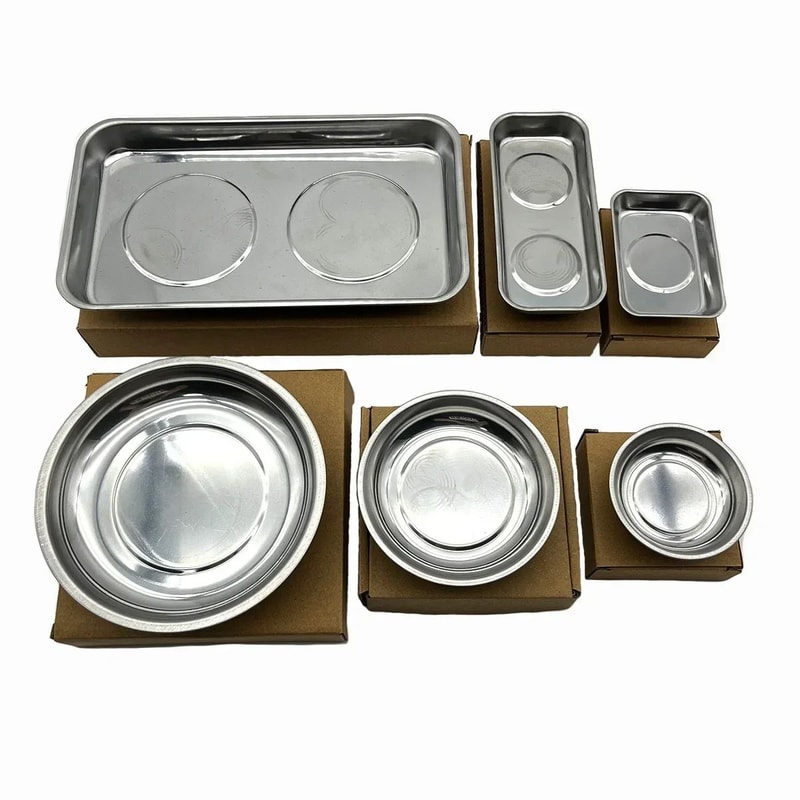 Magnetic Stainless Steel Parts Bowl Round Or Square Tool Tray 15