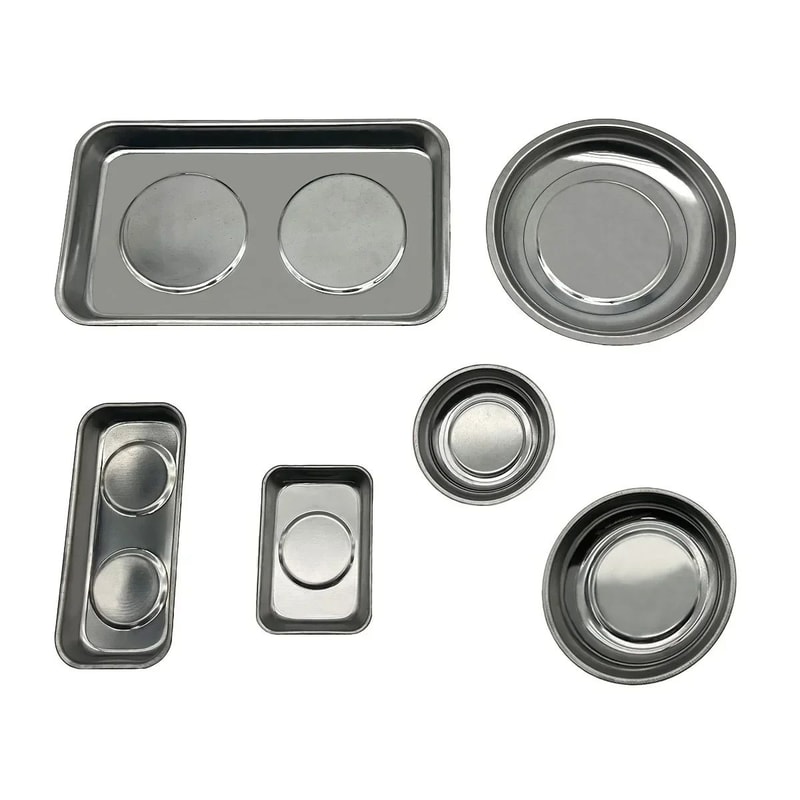Magnetic Stainless Steel Parts Bowl Round Or Square Tool Tray 13