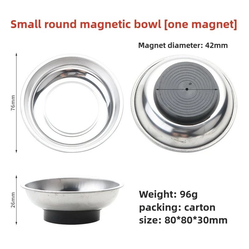 Magnetic Stainless Steel Parts Bowl Round Or Square Tool Tray 19