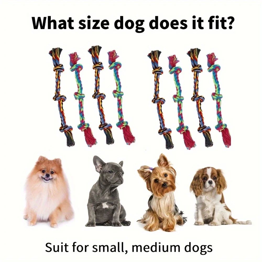 Dog Rope Chew Toy Set Durable Cotton Knot Toys For Puppies 4