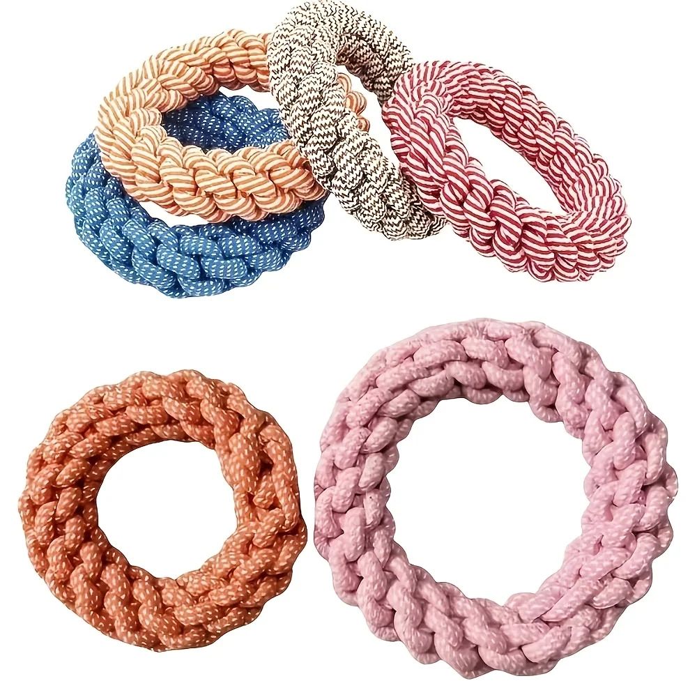 591inches Random Color Dog Rope Chew Toy Set Durable Cotton Knot Toys For Puppies 0
