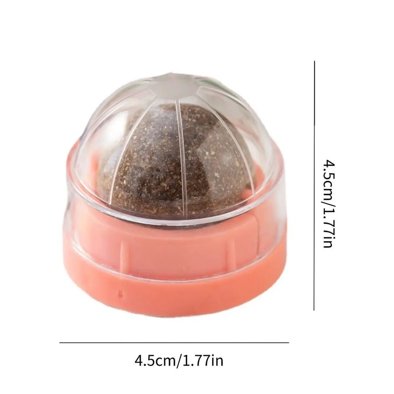 Rotatable Catnip Wall Ball Toy Teeth Cleaning Licking Snack 1