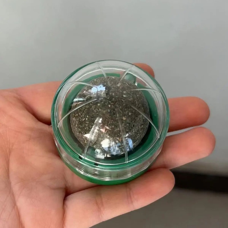 Rotatable Catnip Wall Ball Toy Teeth Cleaning Licking Snack 5