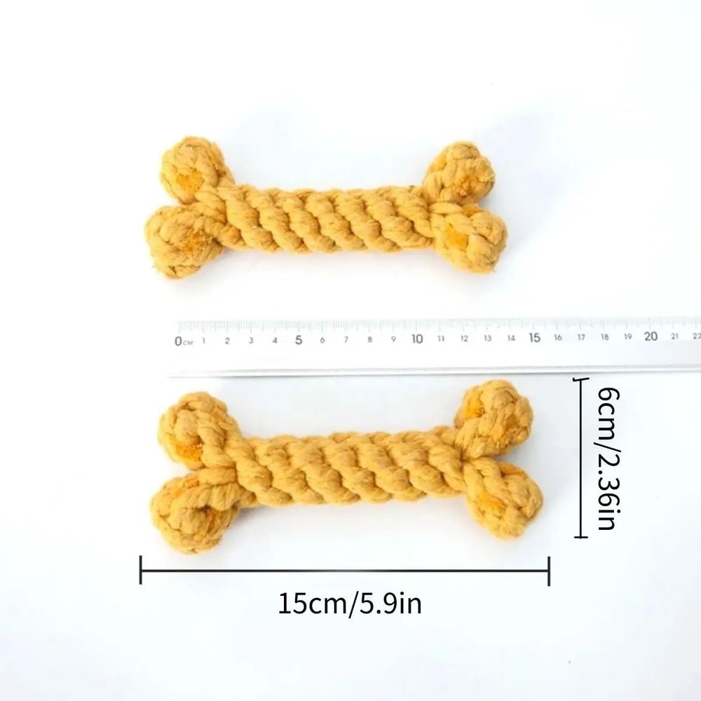 Random Color Rope Bone Chew Toy For Small And Medium Dog Durable Braided Dental Toy 1